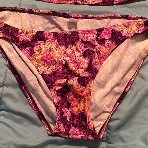 Motherhood Maternity Pink and Yellow Bikini  Bottoms Size Large